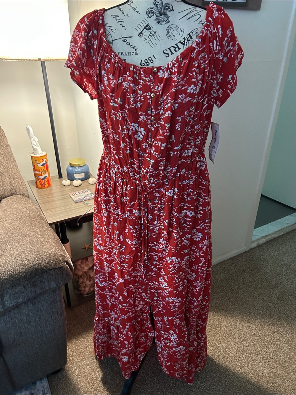 Red Floral Maxi Dress